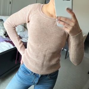 LOFT Tan/Blush Pink Sweater
